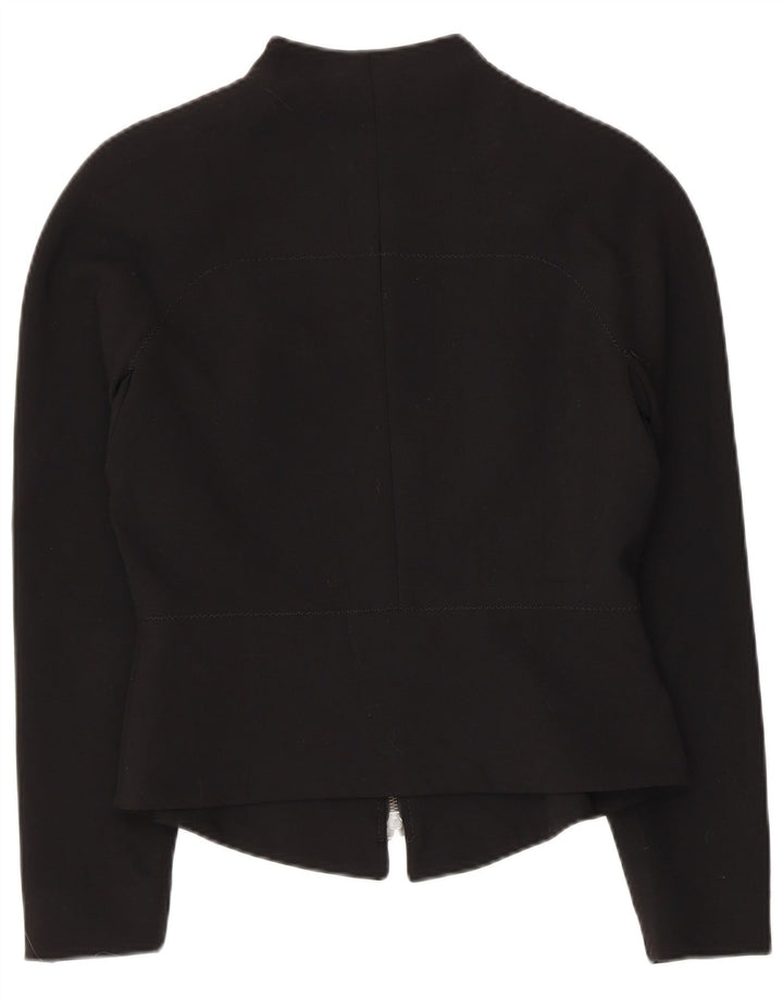 VINTAGE Ženska jakna jakna UK 10 Mali crni poliester