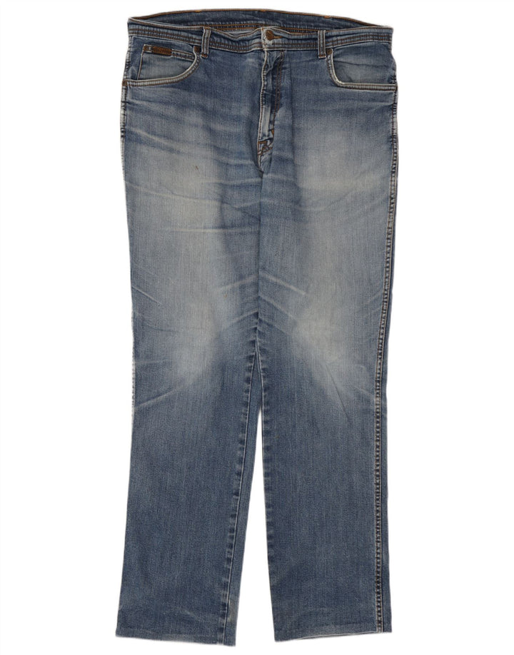 Wrangler muške ravne traperice W38 L31 plavi pamuk