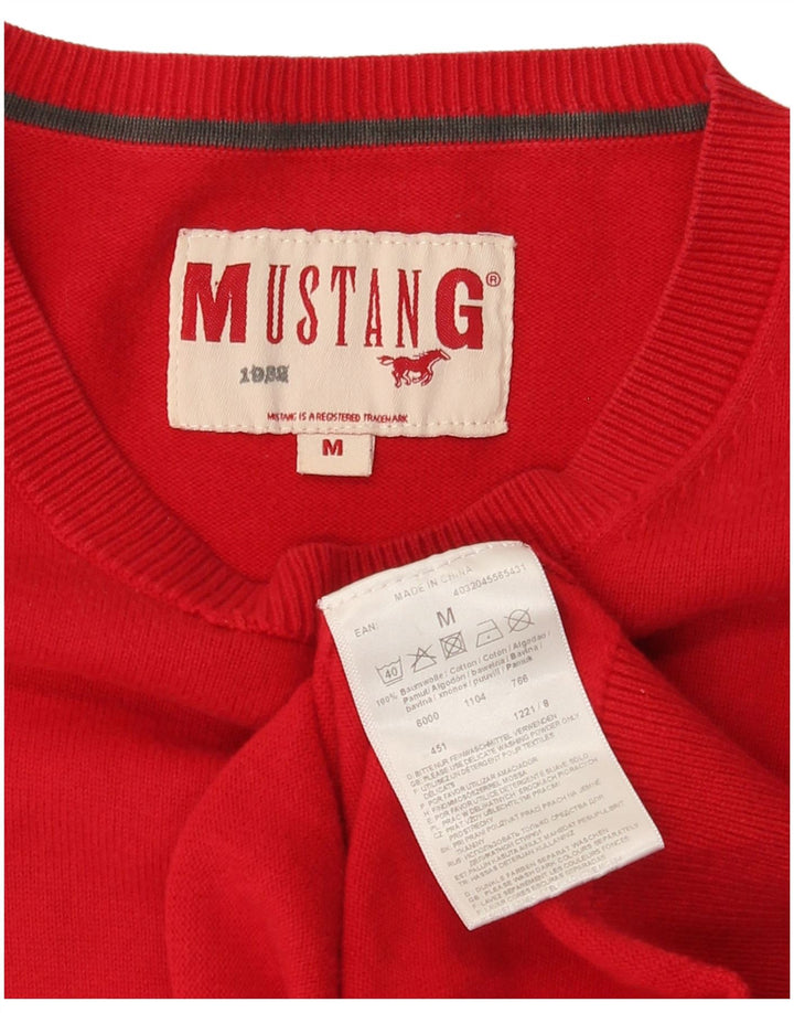 Mustang muški džemper s okruglim izrezom, srednji crveni pamuk