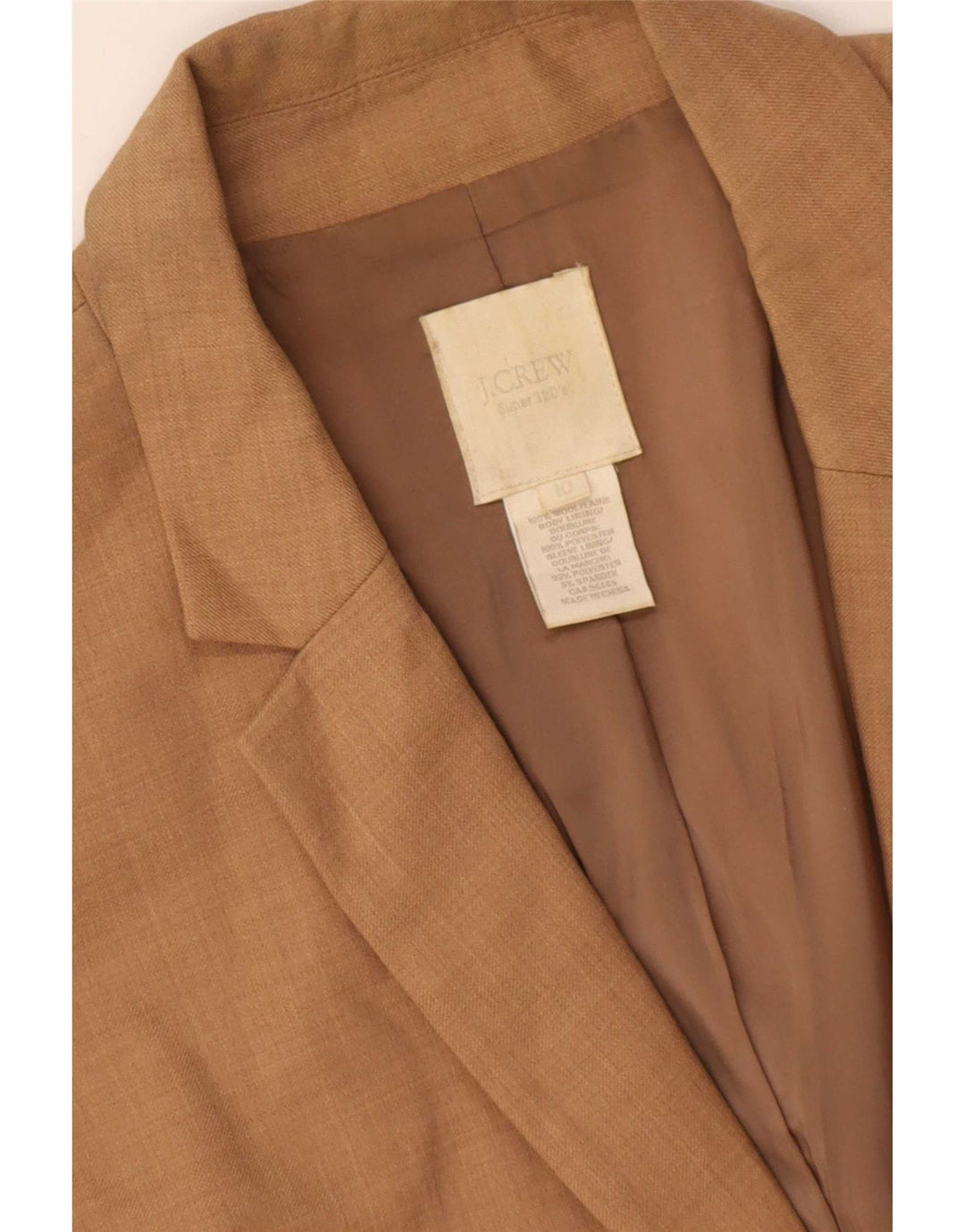 J. Crew Ženska jakna s 2 gumba, velika smeđa vunena jakna US 10