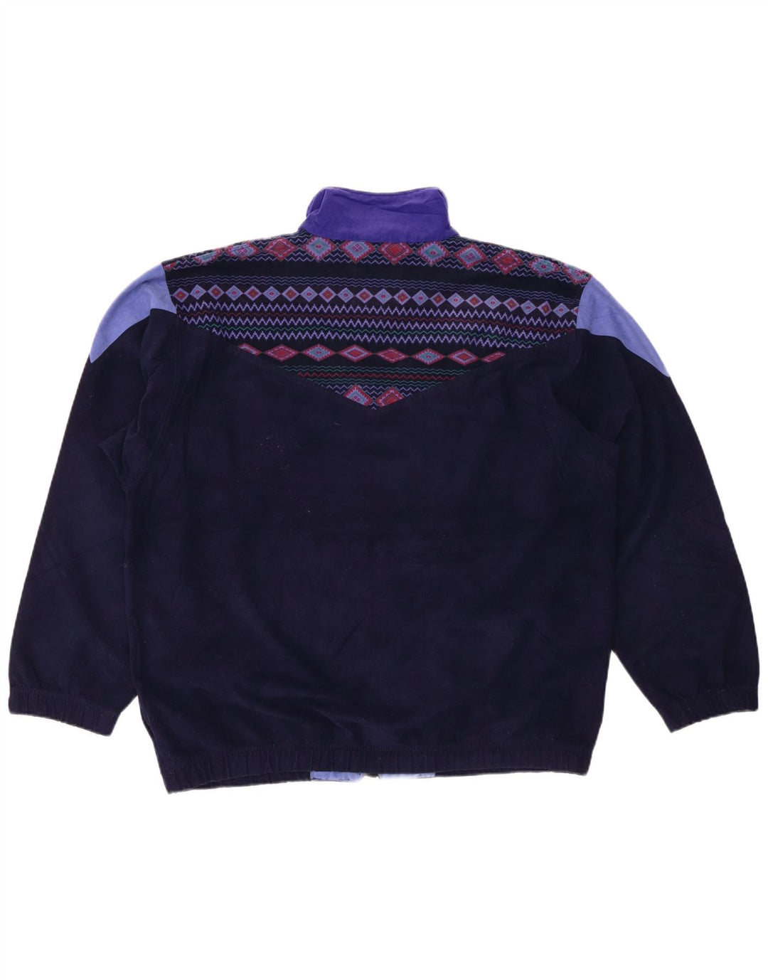 VINTAGE Mens Tracksuit Top Jacket XL Navy Blue Fair Isle