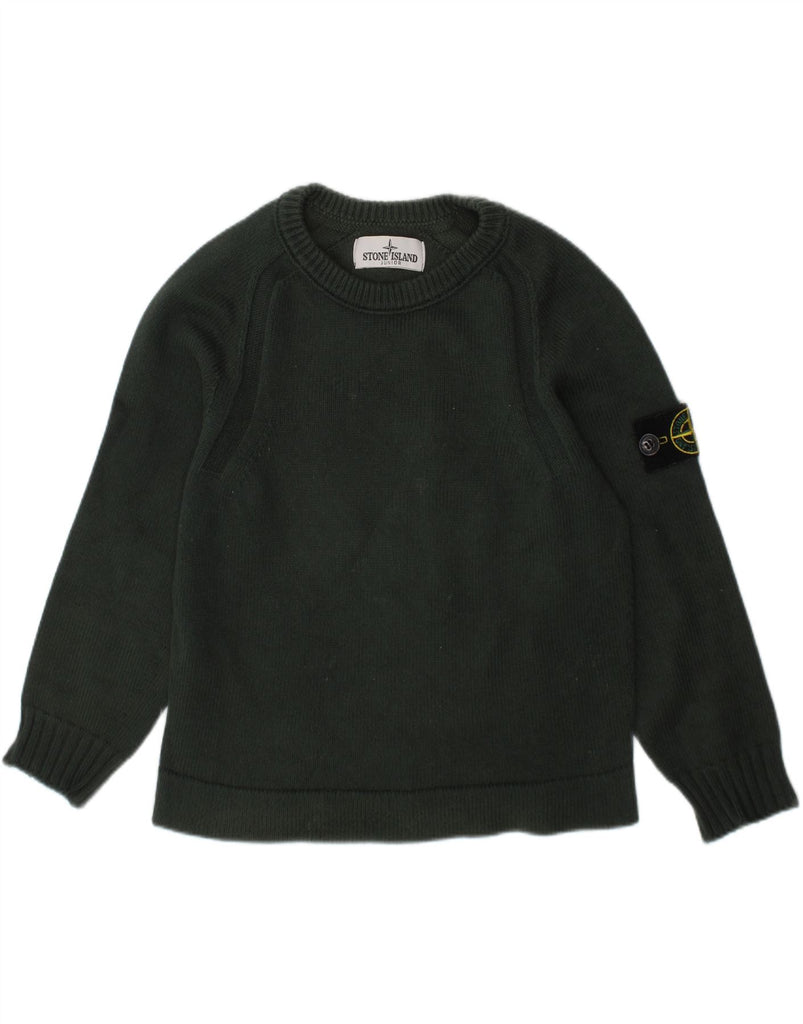 STONE ISLAND Boys Crew Neck Jumper Sweater 5-6 Years Khaki Vintage Stone Island and Second-Hand Stone Island from Messina Hembry 
