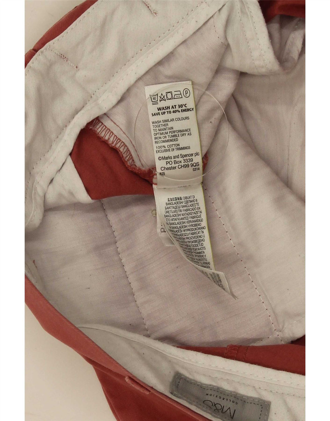 Marks & Spencer muške chino kratke hlače W38 XL crveni pamuk