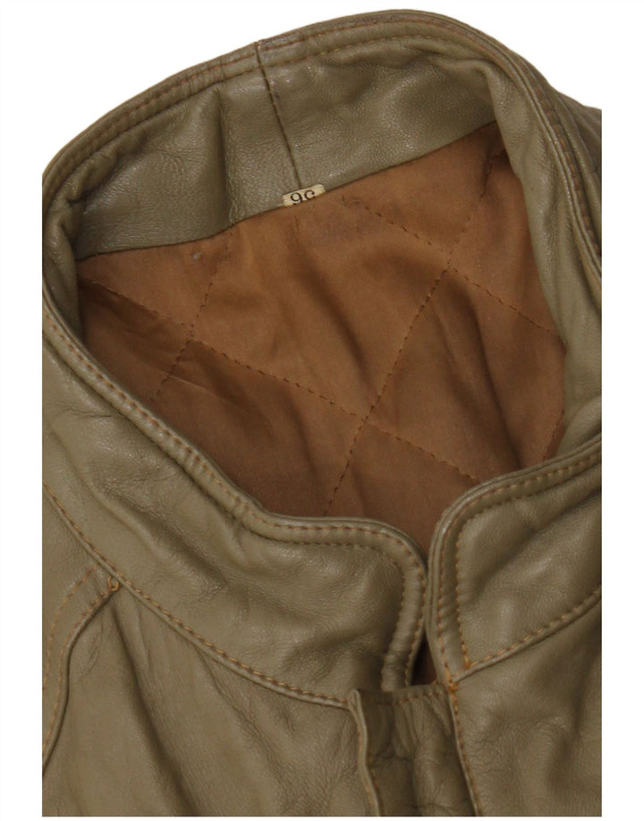 Vintage Mens UK 38 Srednja kaki koža