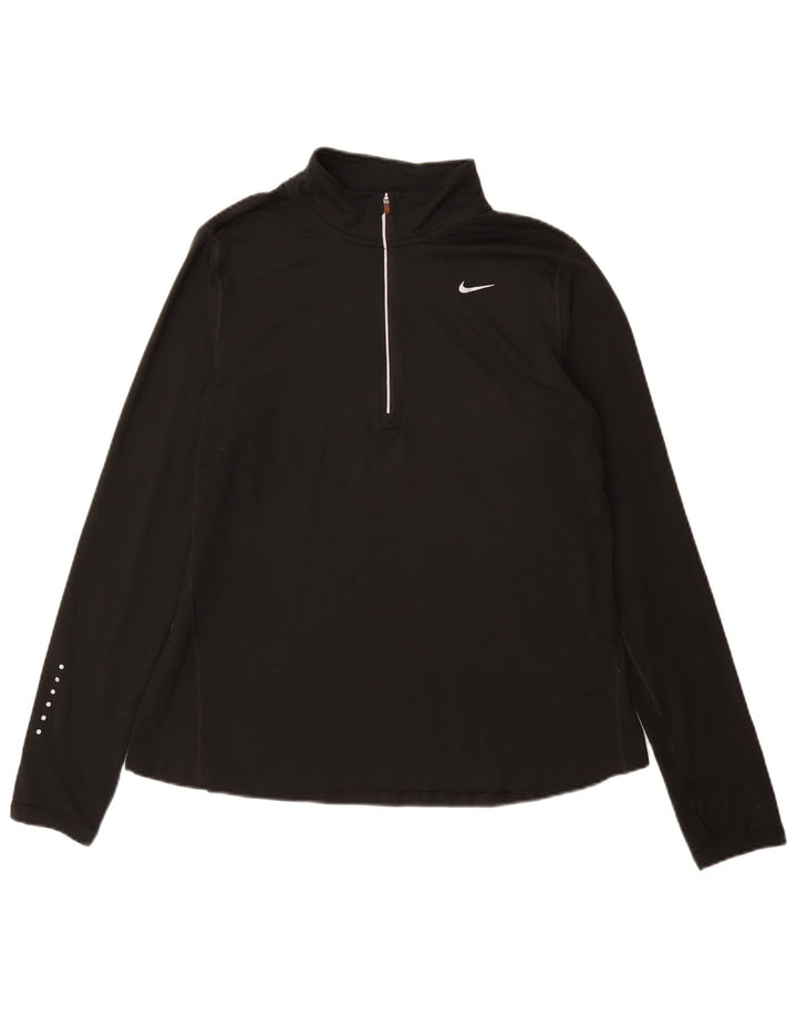 Nike Ženska trenirka Dri Fit Zip Neck Pulover Top UK 16 Large Black