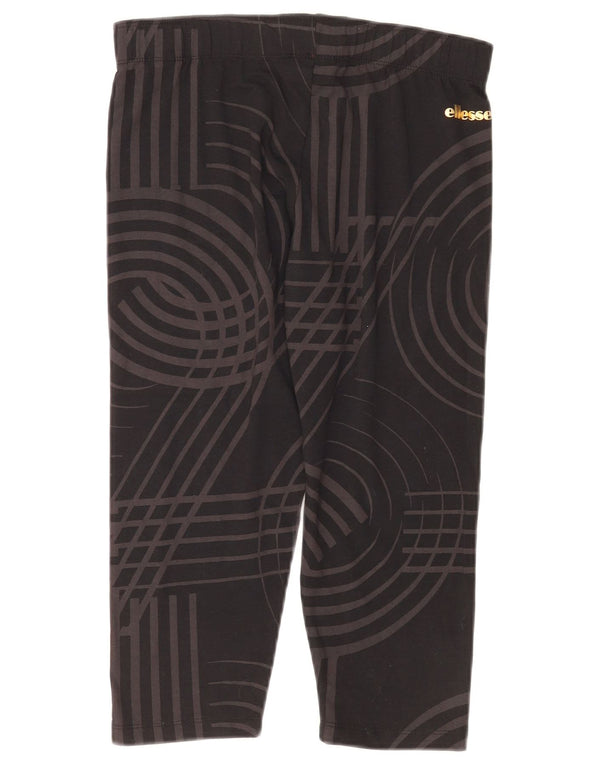 Ellesse ženske Capri tajice UK 12 Srednje crni geometrijski pamuk