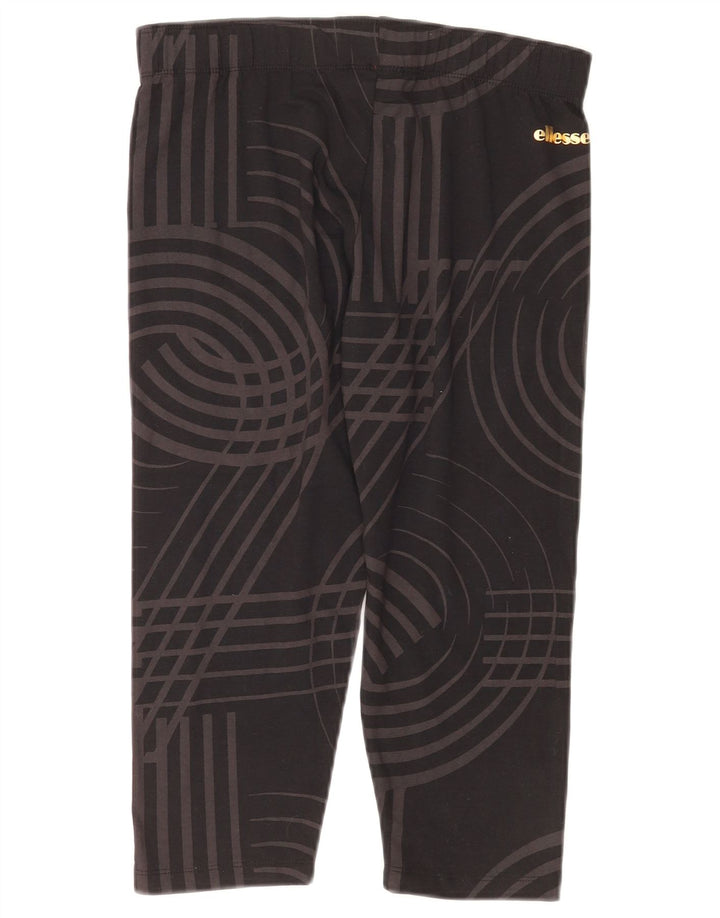 Ellesse ženske Capri tajice UK 12 Srednje crni geometrijski pamuk