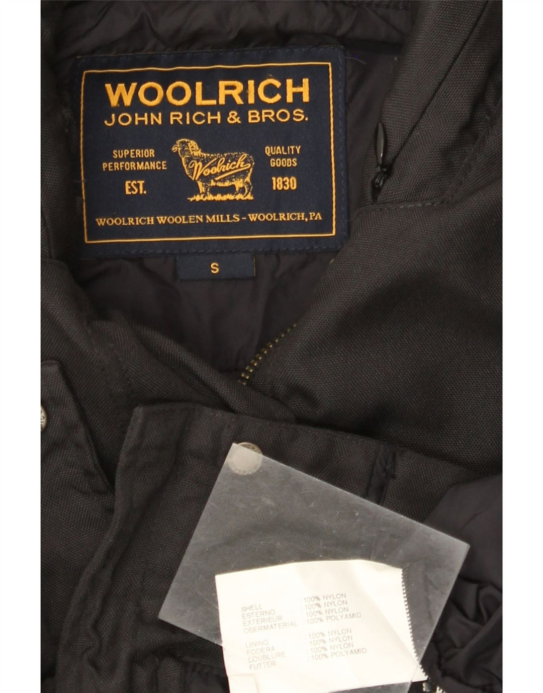 WOOLRICH Ženska pomoćna jakna UK 10 Mala crna najlonska