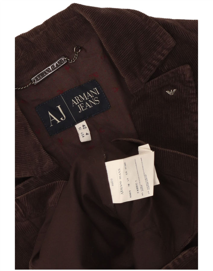 Armani Jeans Ženska jakna od samta s 3 gumba EU 40 srednje smeđa