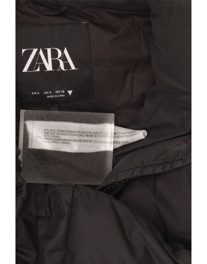 Zara ženska prekomjerna podstavljena majica s kapuljačom UK 10 Mala crna poliester