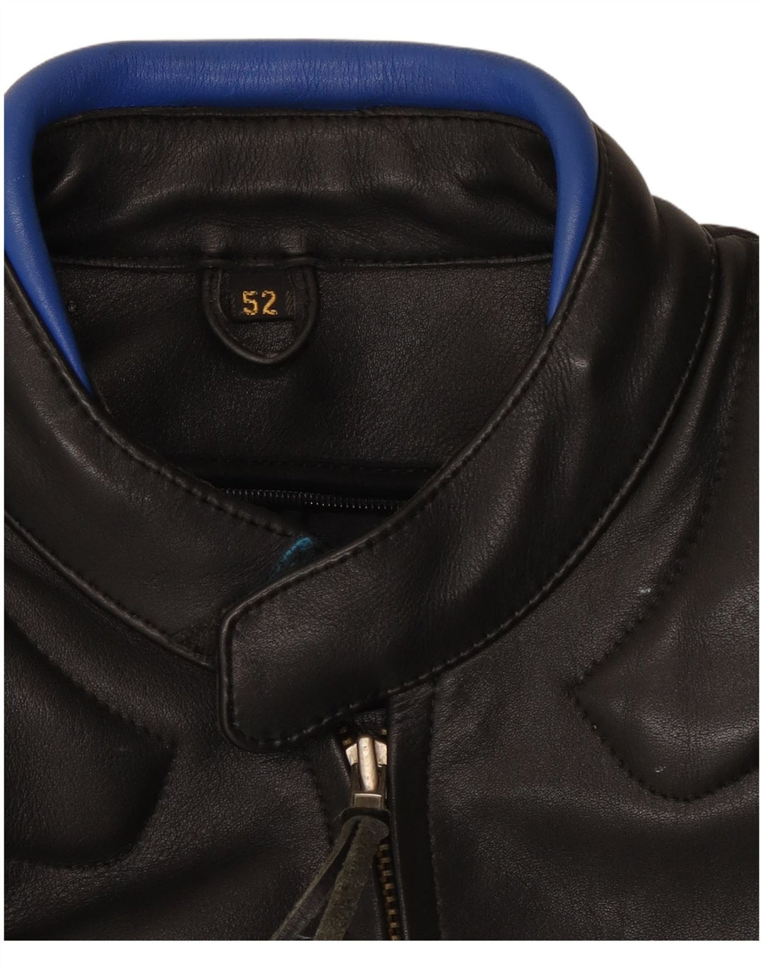 VINTAGE muška kožna trkaća jakna IT 52 XL crna koža u boji