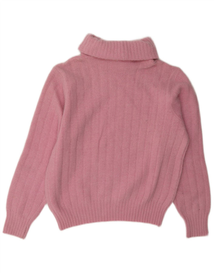 Vintage ženski pulover s rol izrezom UK 14 srednje ružičasta
