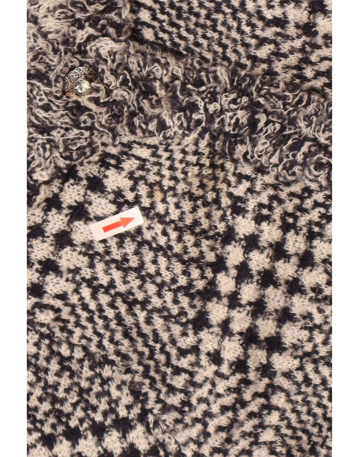 Marks & Spencer ženski kardigan džemper UK 12 Srednji mornarsko plavi houndstooth