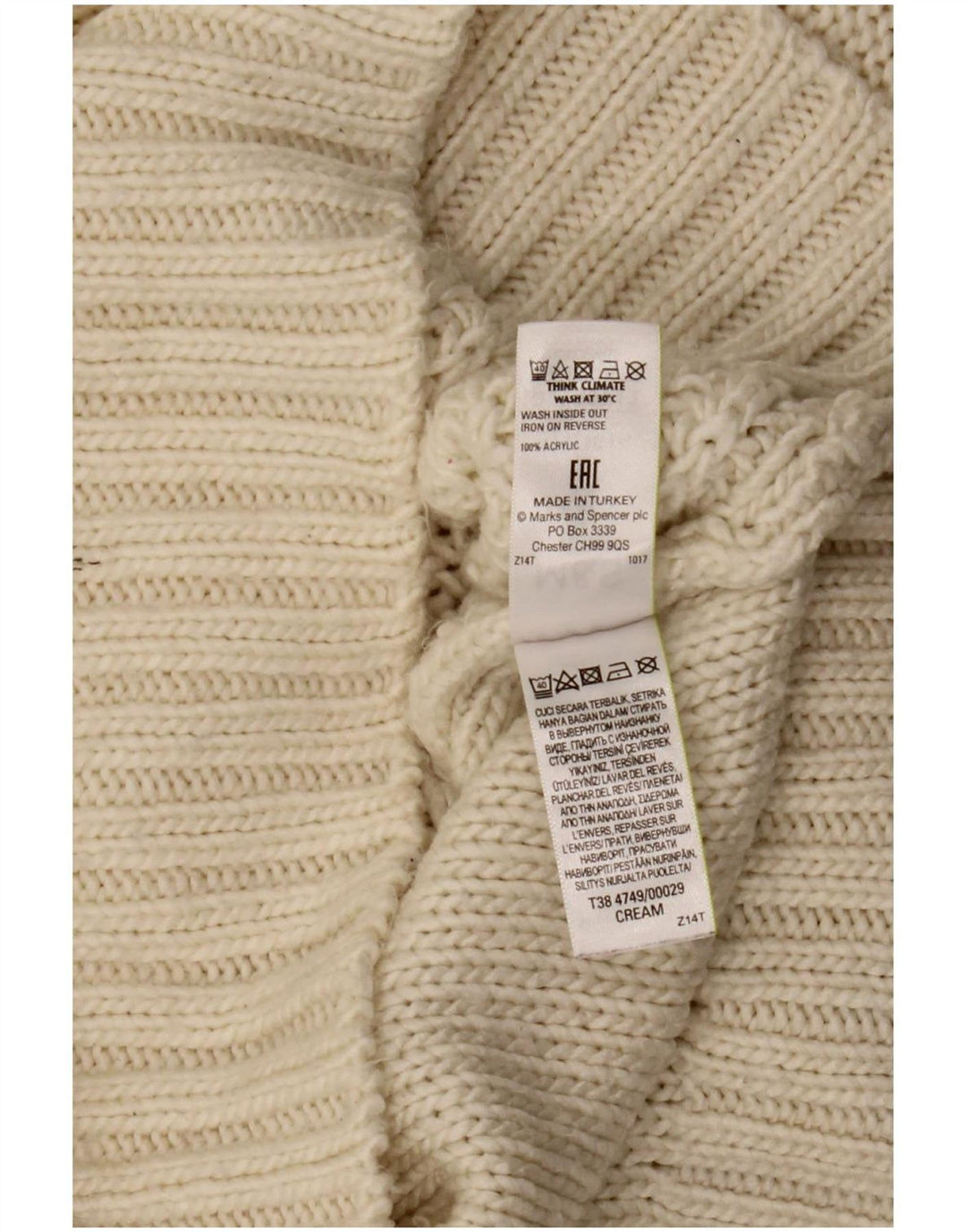 Marks & Spencer ženski džemper s kornjačičastim ovratnikom UK 16 Large Off White