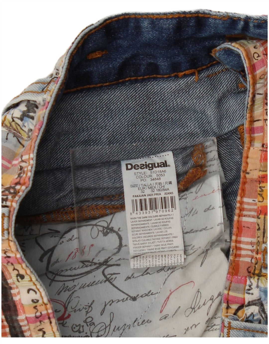 Desigual muške ravne traperice W32 L30 plavi pamuk