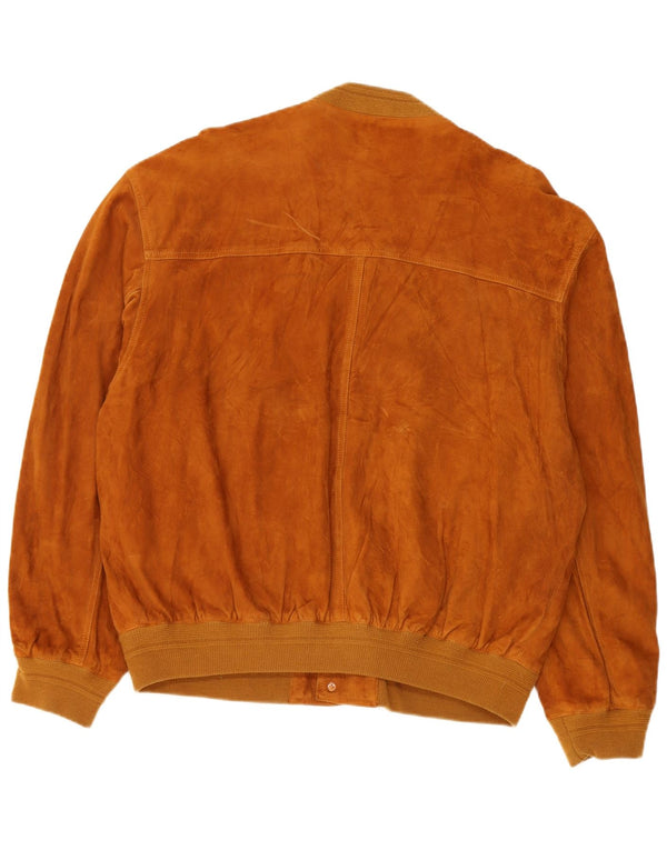 Vintage muška bomber jakna od brušene kože IT 52 velika smeđa koža