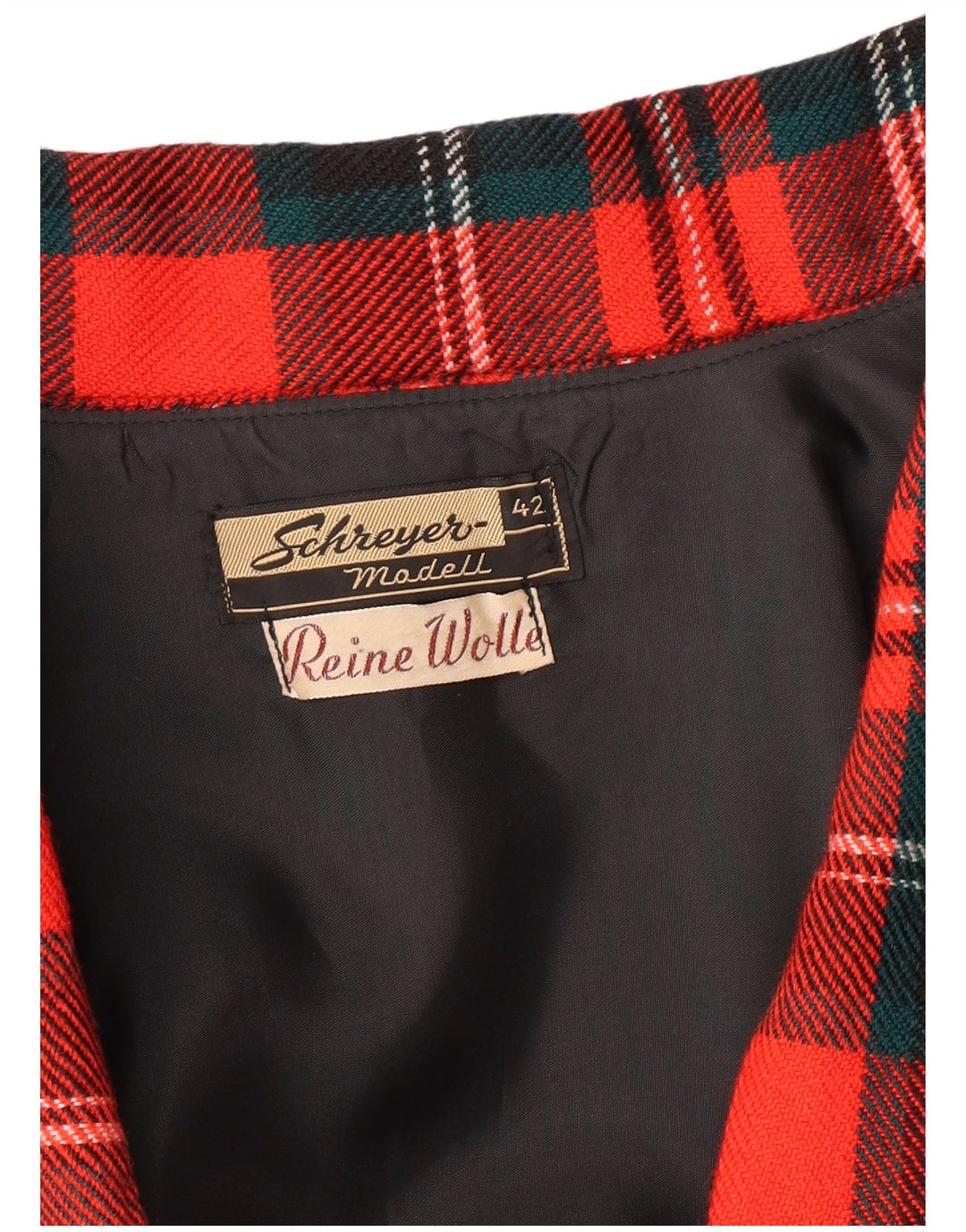 VINTAGE dvodijelni ženski set suknji EU 42 velika W28 L23 crvena karirana vuna