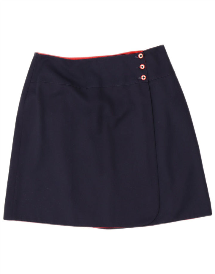 Vintage ženska reverzibilna suknja na omot srednje veličine W30 tamnoplava