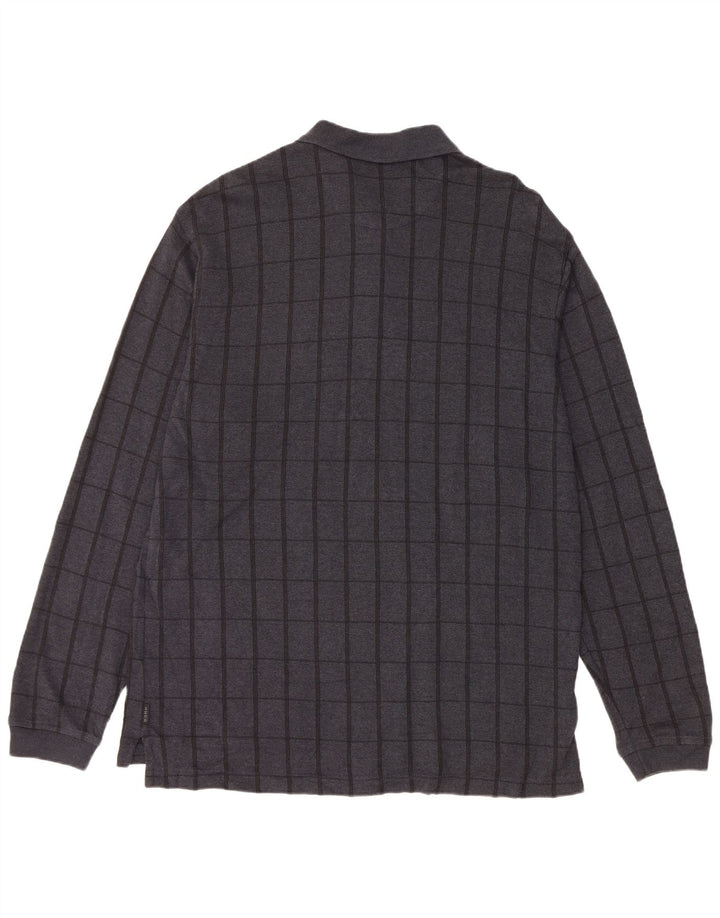 IZOD muška polo majica dugih rukava veliki sivi karirani pamuk