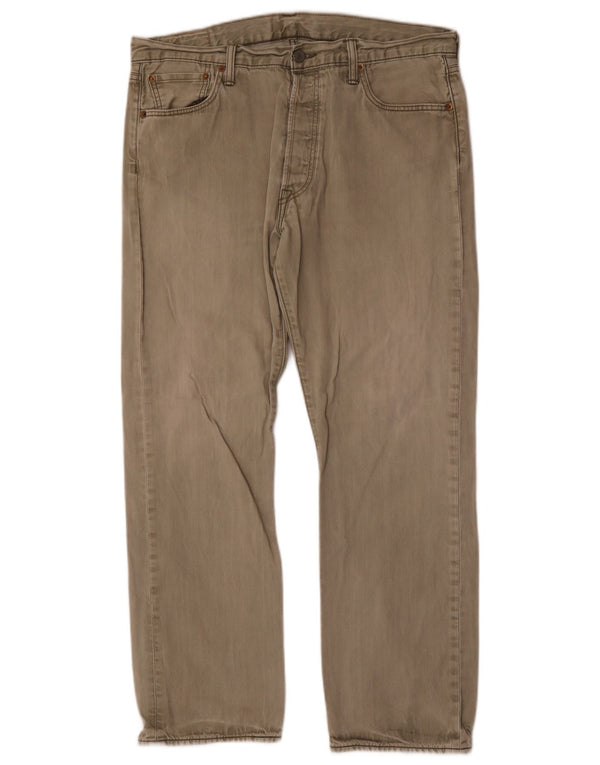 Levi's muške 501 ravne ležerne hlače W36 L30 kaki pamuk