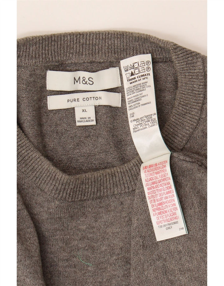 Marks & Spencer muški pulover s okruglim izrezom XL sivi pamuk