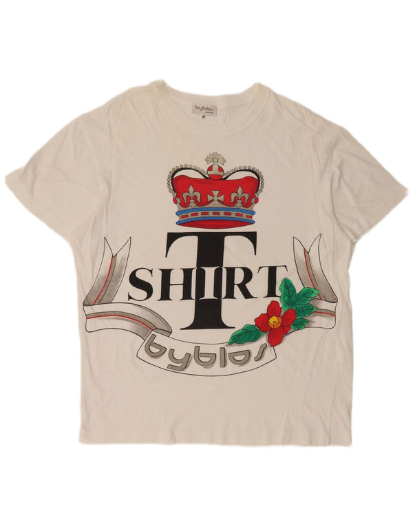 Byblos Ženska majica kratkih rukava s grafičkim motivima UK 14 Srednje bijela