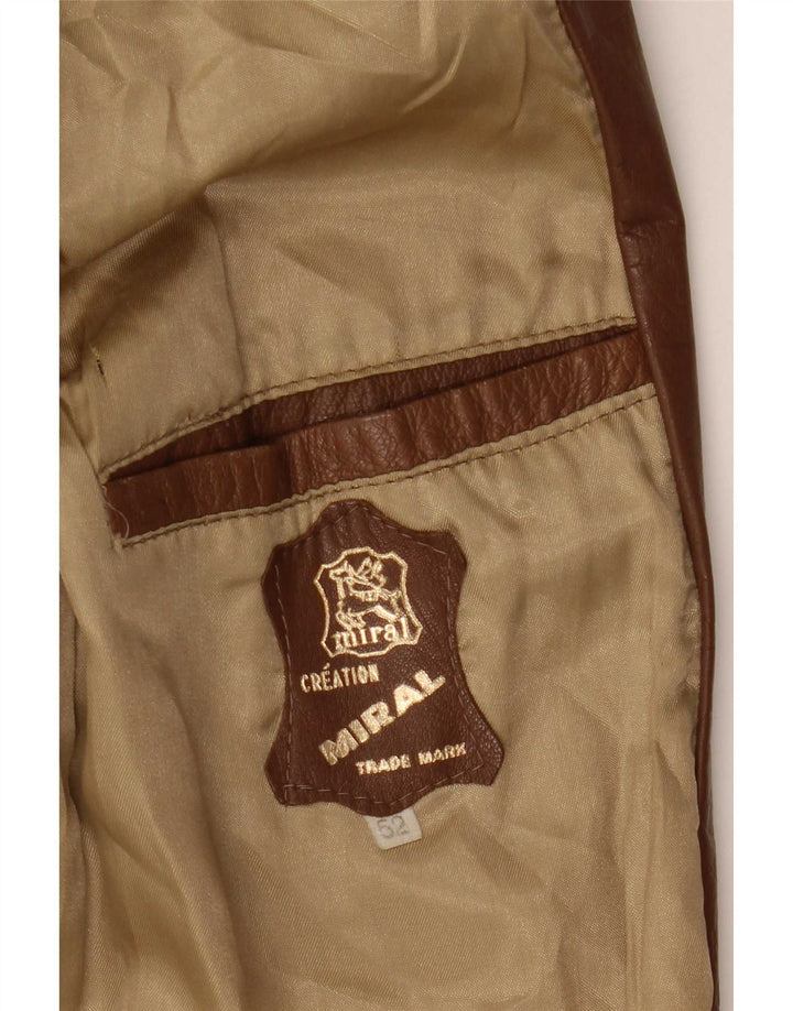 Vintage muška kožna jakna IT 52 XL smeđe boje
