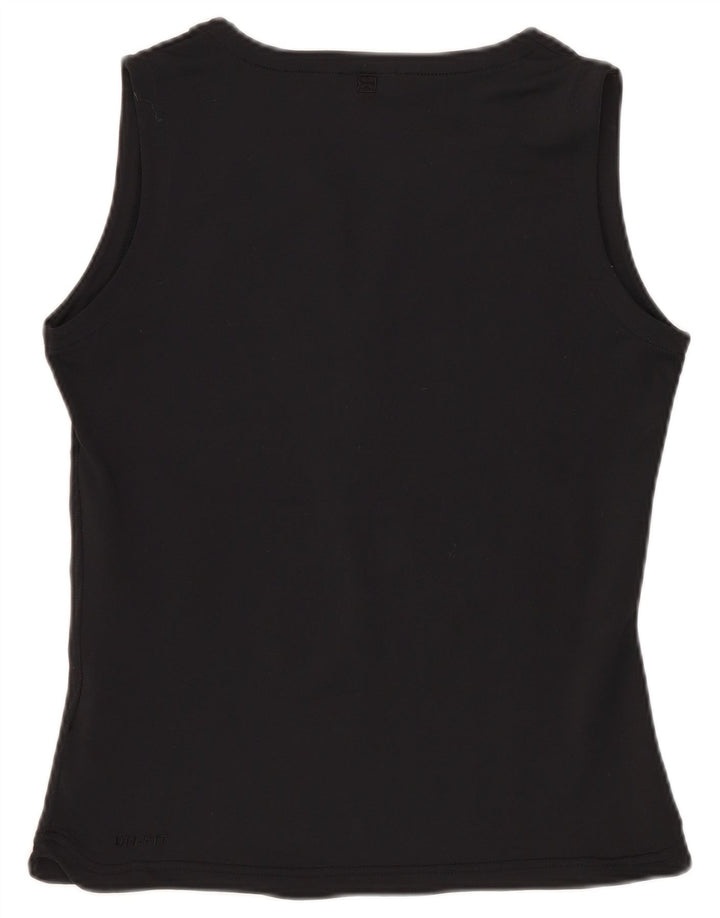 Nike Ženska Dri Fit Crop Vest Top UK 10/12 Srednji crni prugasti poliester