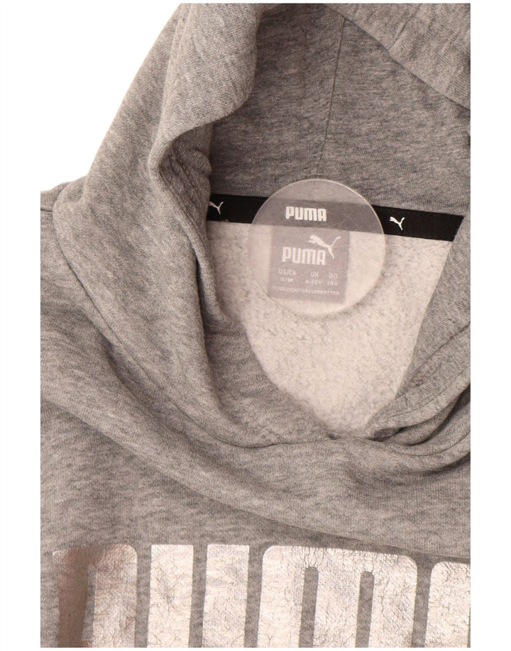 PUMA Girls Crop Graphic majica s kapuljačom 9-10 godina, sivi pamuk