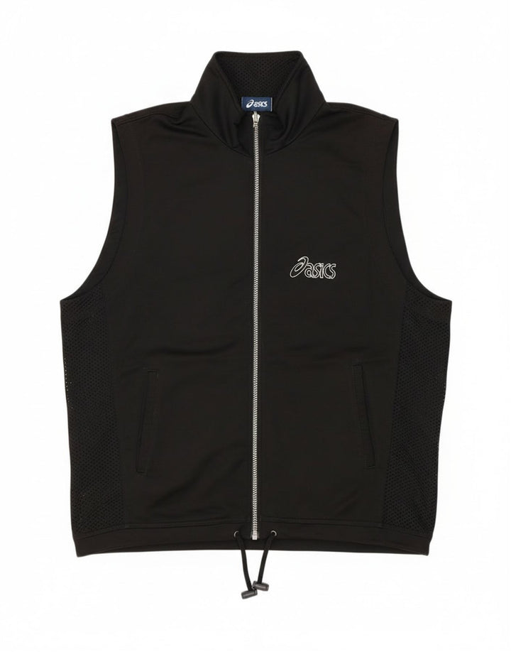 Velika crna muška trenirka bez rukava s grafičkim motivima