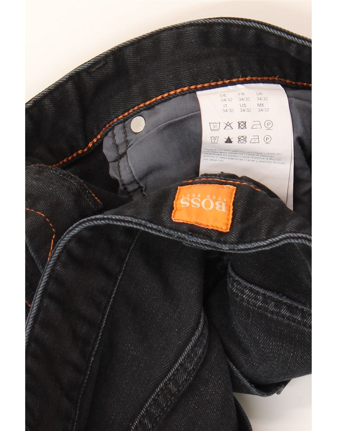 Hugo Boss muške uske traperice W34 L32 crni pamuk
