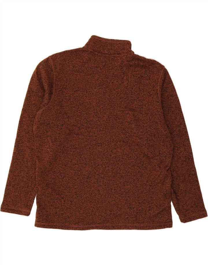 EDDIE BAUER Mens Zip Neck Sweatshirt Jumper Large Brown Polyester Vintage Eddie Bauer and Second-Hand Eddie Bauer from Messina Hembry 