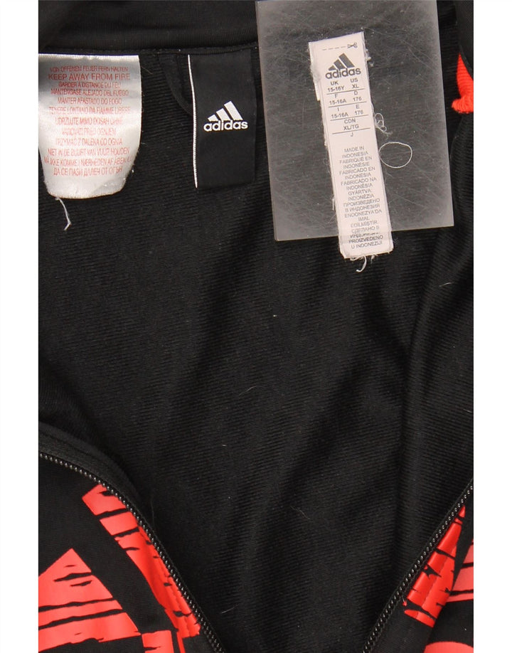 Gornja jakna od trenirke Adidas za djevojčice od 15 do 16 godina, crni poliester