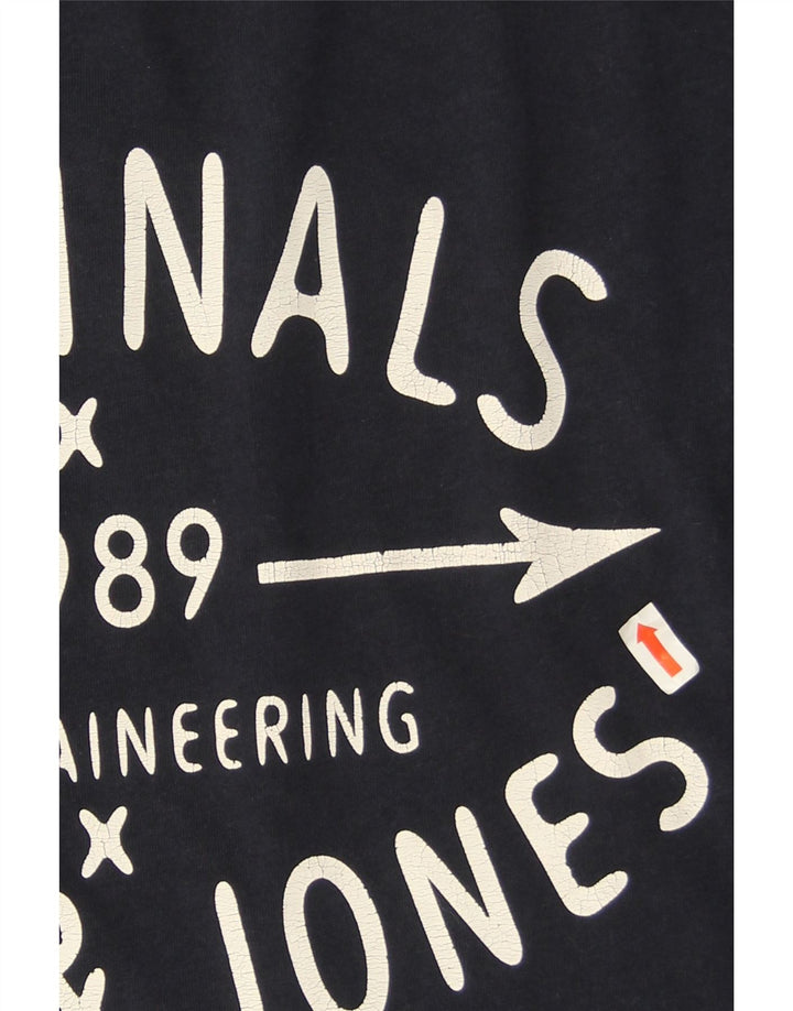 Jack & Jones muška majica dugih rukava s grafikama, srednje tamnoplavi pamuk