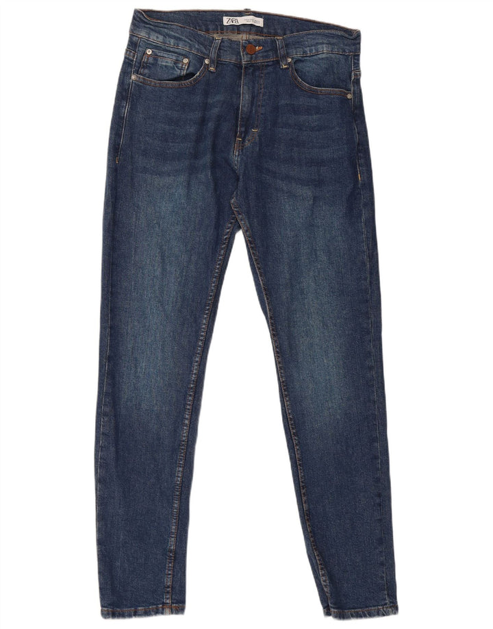 ZARA Muške uske traperice EU 42 Large W32 L30 Plavi pamuk