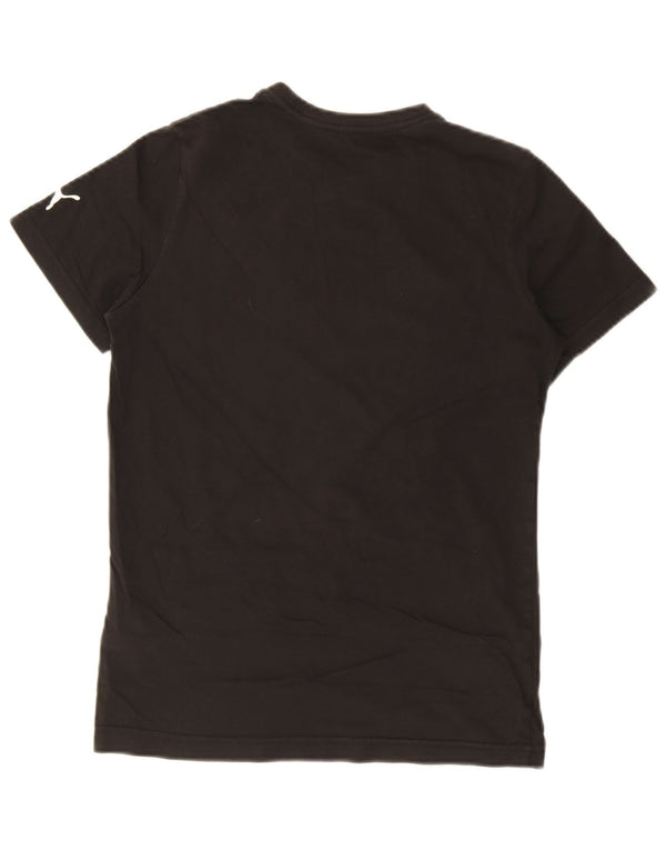 Puma Boys Graphic T-Shirt Top 13-14 Years Black Pamuk
