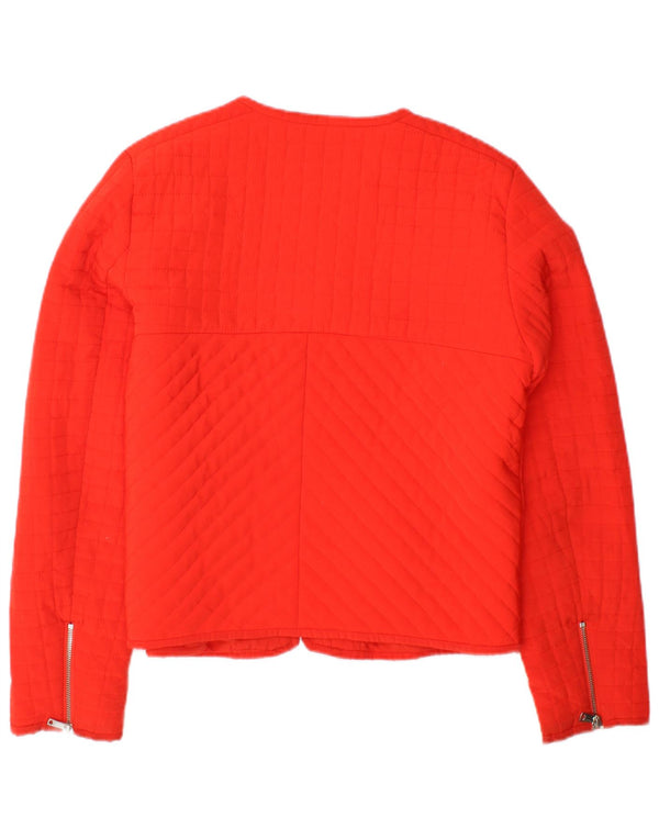 Zara Womens Trafaluc Quilted Jacket UK 16 Large Orange Polyester