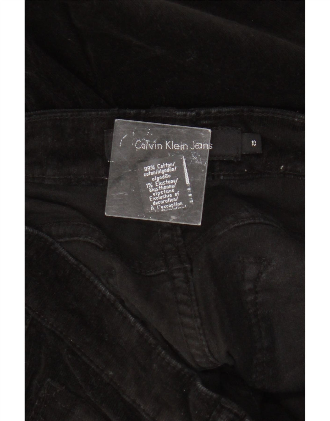 Calvin Klein ženske uske hlače od samta US 10 srednje W32 L30 crne