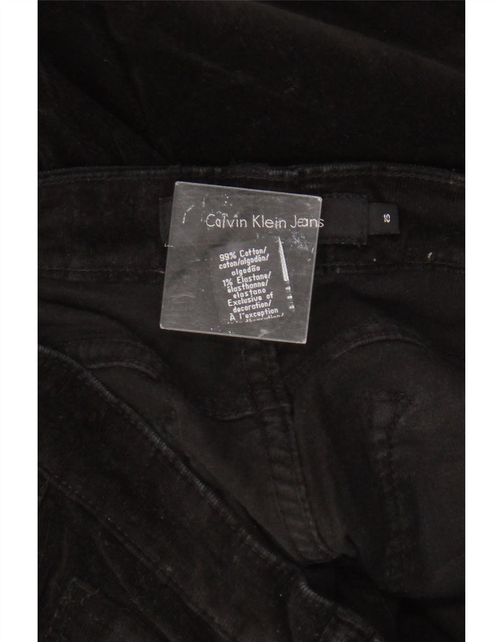 Calvin Klein ženske uske hlače od samta US 10 srednje W32 L30 crne