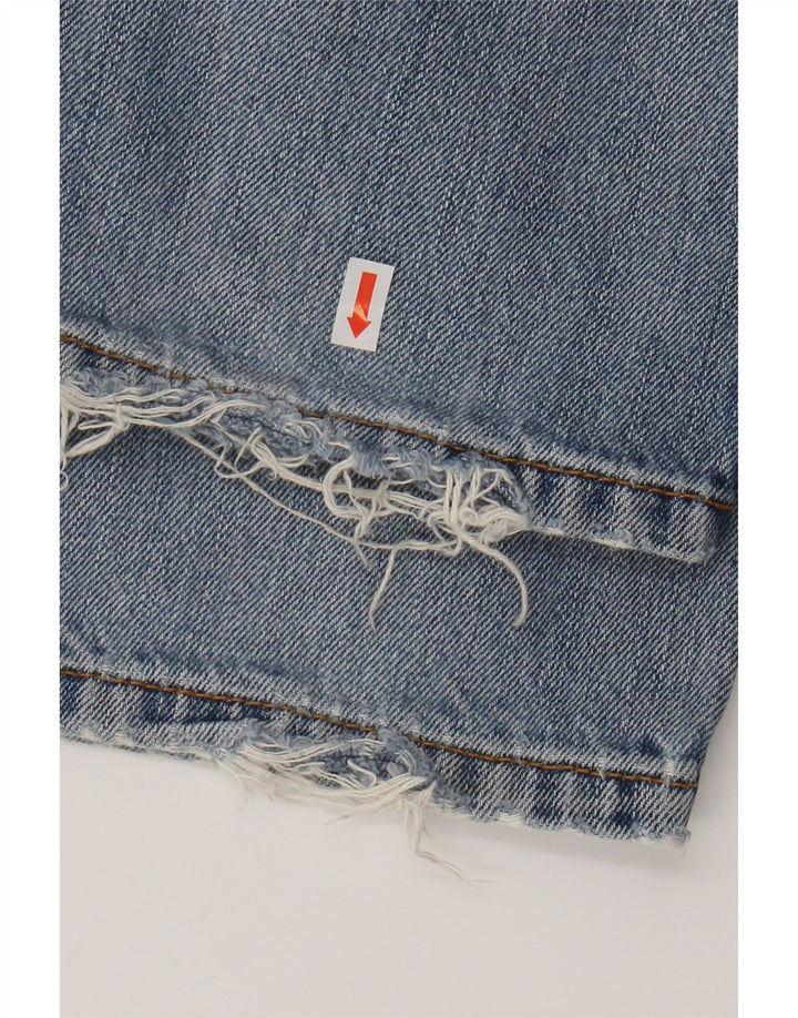 WRANGLER Mens Distressed Straight Jeans  W34 L34 Blue Cotton Vintage Wrangler and Second-Hand Wrangler from Messina Hembry 
