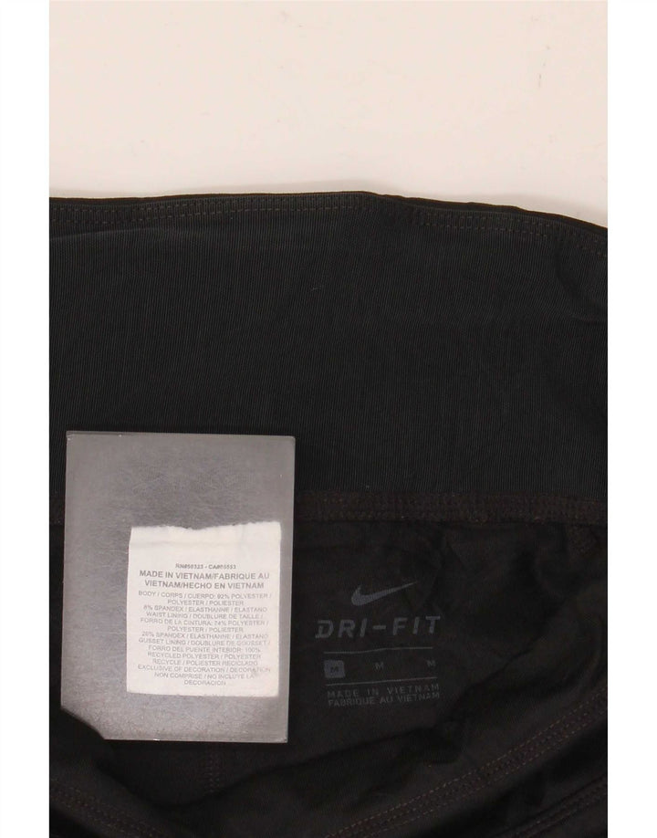 Nike Ženske Dri Fit Leggings UK 12 Medium Black Colourblock Poliester