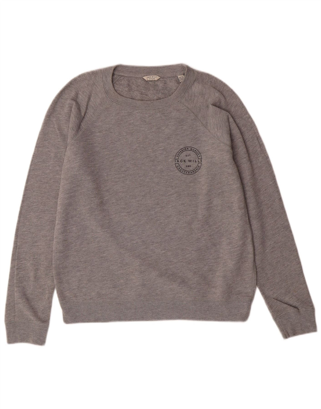 JACK WILLS Ženska majica s kratkim rukavima UK 12 Srednje sivi pamuk