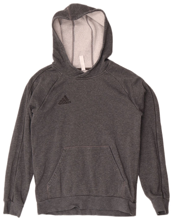 Adidas majica s kapuljačom za dječake 13-14 godina, sivi pamuk