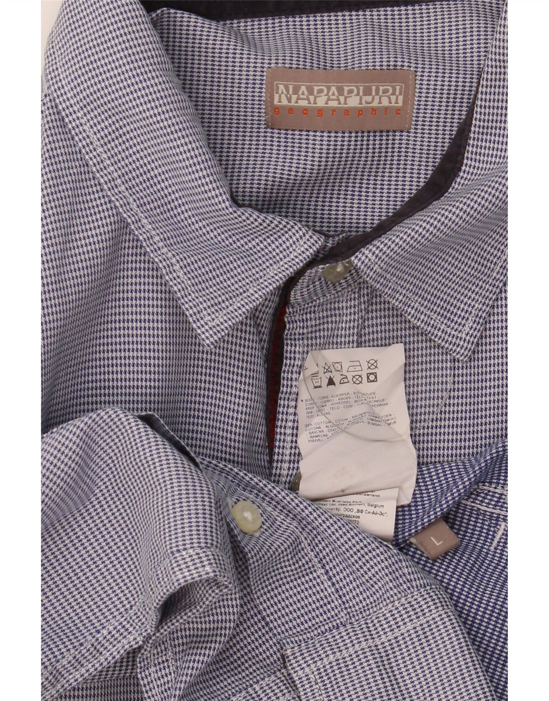 Napapijri muška košulja Large Blue Houndstooth Pamuk