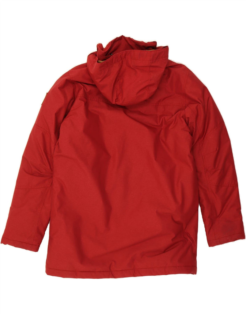 COLUMBIA Mens Hooded Padded Jacket UK 40 Large Red Polyester Vintage Columbia and Second-Hand Columbia from Messina Hembry 