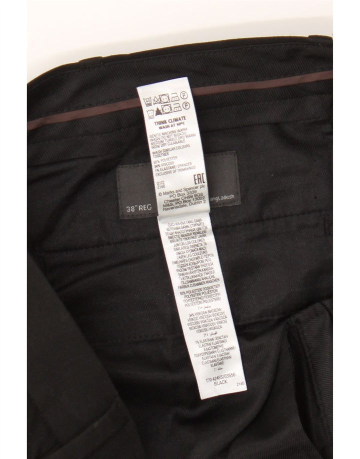 Marks & Spencer muške uske chino hlače W38 L31 crni poliester