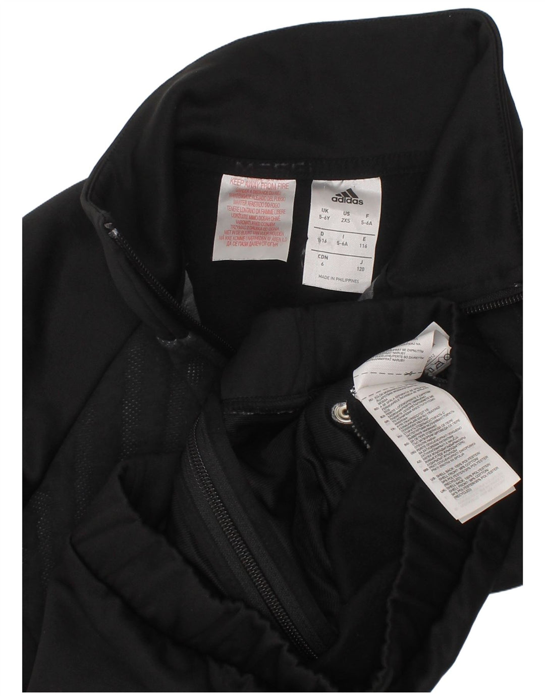 Gornja jakna od trenirke Adidas za dječake 5-6 godina, crna geometrijska