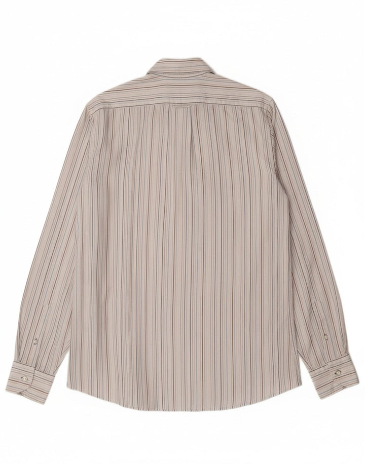 JECKERSON Mens Shirt Large White Striped Cotton