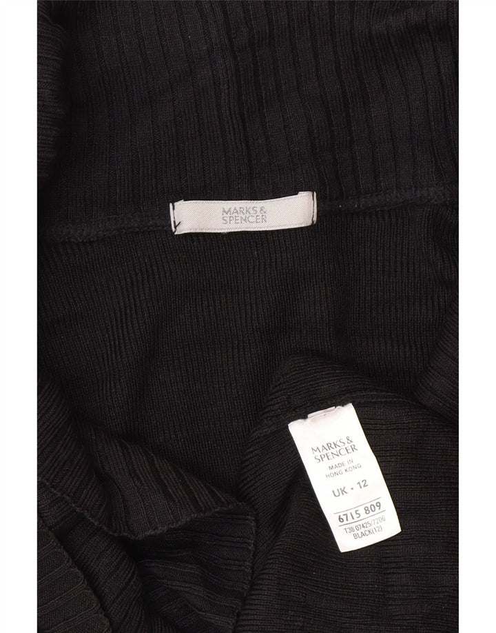 Marks & Spencer ženski kardigan pulover UK 12 Srednje crni akril