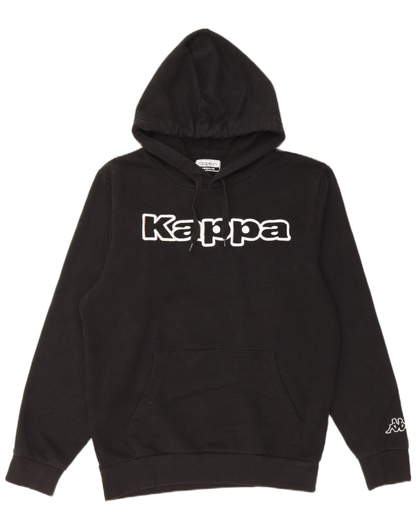 Kappa Womens Graphic Hoodie Jumper Medium Black Cotton